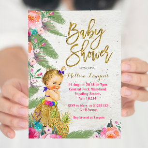 Luau Hawaiian Baby Shower Einladung