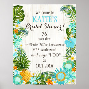 Luau Hawaiian Beach Rustic Wedding Brautparty Poster