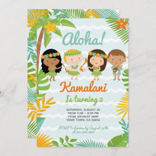 Luau Hawaiian Birthday Einladung
