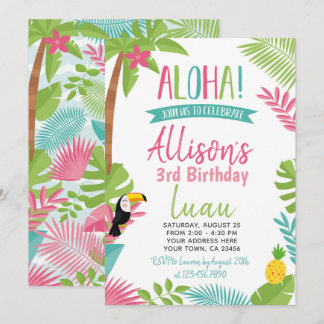 Luau Hawaiian Birthday Einladung