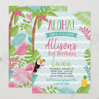 Luau Hawaiian Geburtstag Einladung