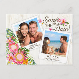 Luau Hawaiian Rustic Beach Save the Date Ankündigungspostkarte