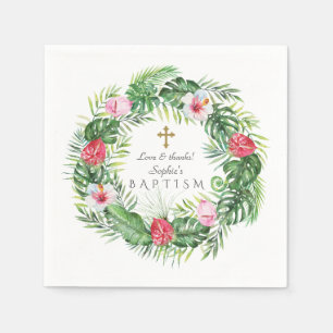 Luau Hawaiian Tropical Blume Wreath Baptisse Serviette