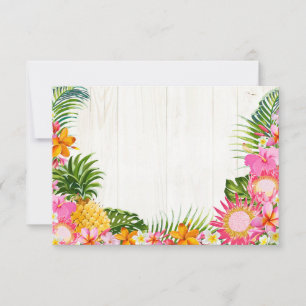 Luau Hawaiian Wedding Beach Rustic Beach RSVP Card