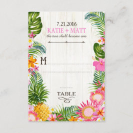 Luau Hawaiian Wedding Beach Rustikale Platzkarte