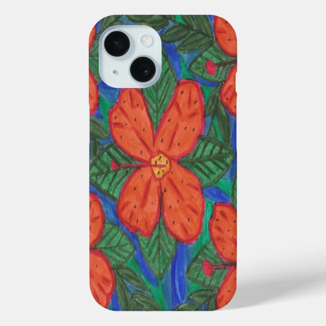Luau Hibiskus Blumenblätter oder Handy-Fall Case-Mate iPhone Hülle (Rückseite)