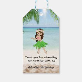 Luau Hula Girl Geburtstagsgeschenk-Tag Geschenkanhänger