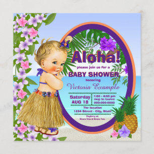 Luau Hula Mädchen Hawaiianische Tropische Babypart Einladung