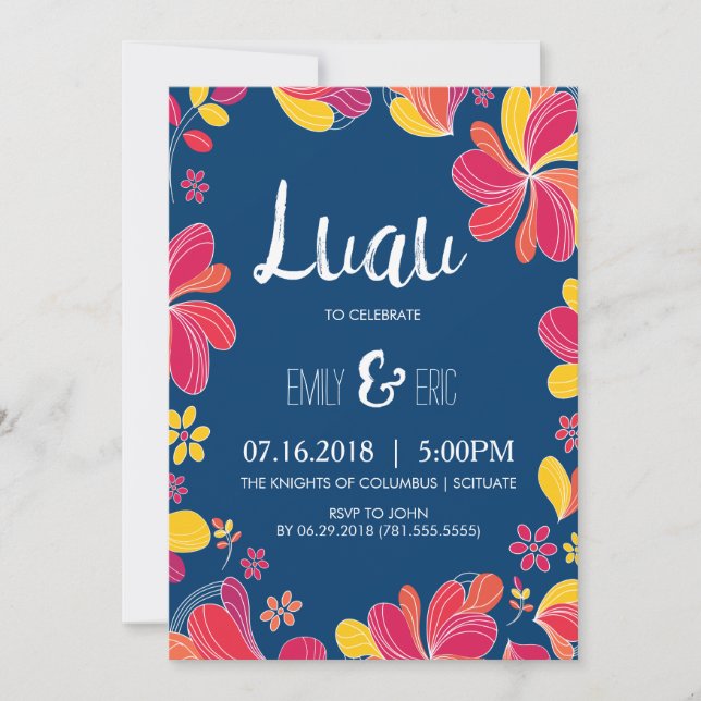 Luau Invitation - Invitation de la partie tropical (Devant)
