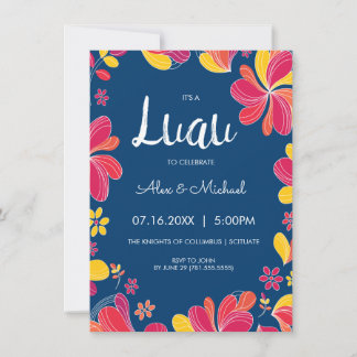 Luau Invite - Hawaiianische Tropische Party Einlad Einladung