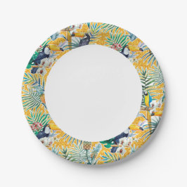 Luau Paper Teller mit Toucans und Ananas