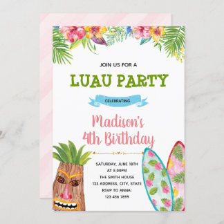 Luau Party Einladung