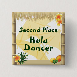 Luau Party Second Place Hula Dancer Button
