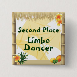 Luau Party Second Place Limbo Dancer Award Button