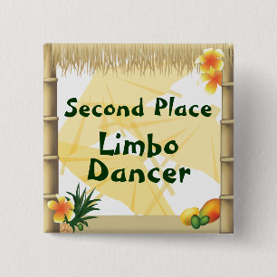 Luau Party Second Place Limbo Dancer Award Button