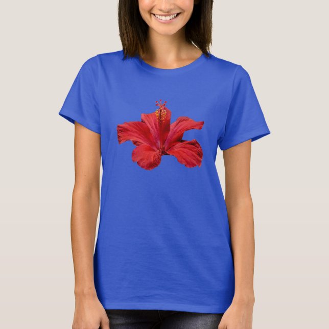 Luau Party-tropische hawaiische rote T-Shirt (Vorderseite)