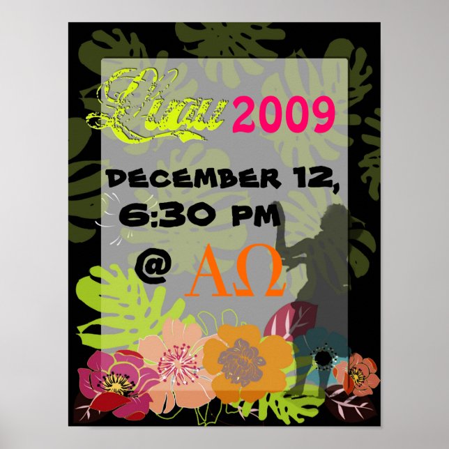 Luau Plakat-Dekoration oder Party Poster (Vorne)