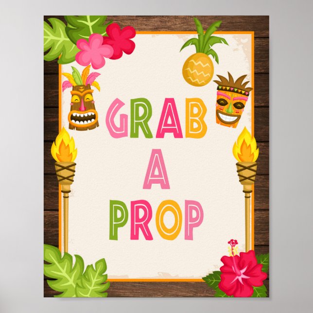 Luau-Requisiten-Schild Poster (Vorne)