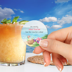 Luau-Sommer-Strand Lustig Meine Zeit Baby-Party Runder Aufkleber