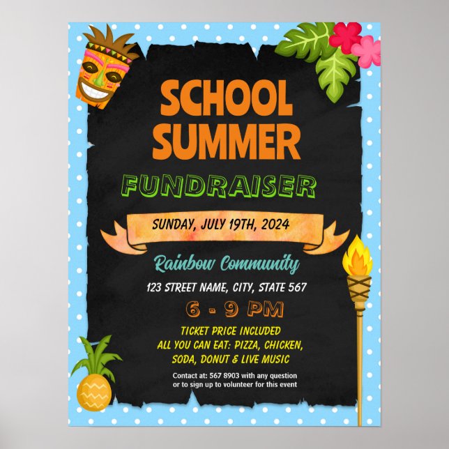 Luau Sommerschüler Flyer Poster (Vorne)