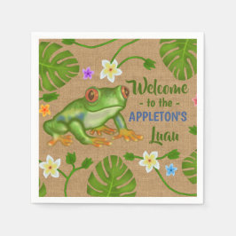 Luau Summer Party Tropical Frog Hawaiian Beach Fun Serviette
