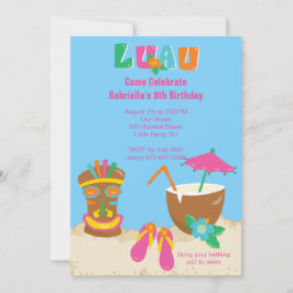 Luau Tiki Am Strand Einladung zum Geburtstag