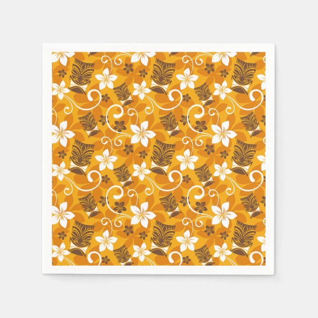 LUAU TIKI DESIGN (ORANGE) SERVIETTE (Vorderseite)
