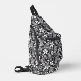 LUAU TIKI MUSTER (HOLZKOHLE) CROSSBODY BAG