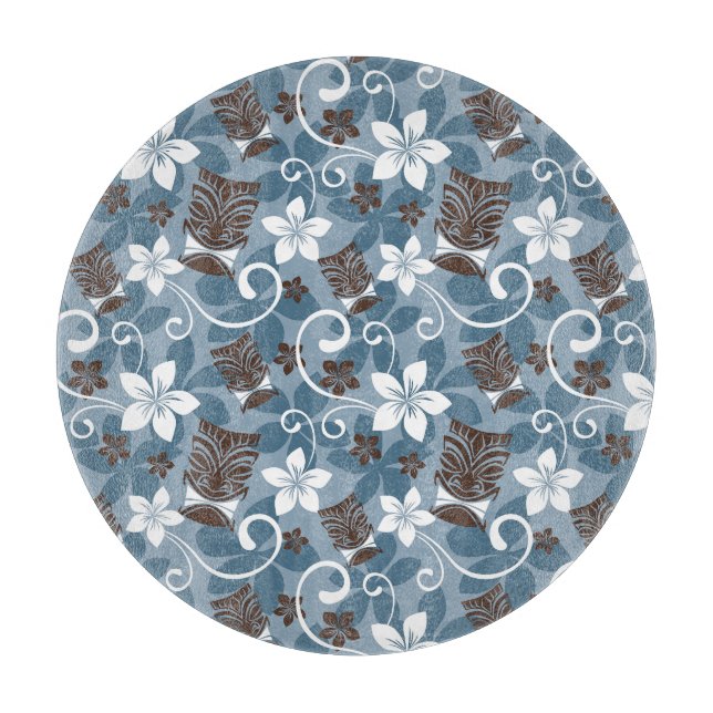 LUAU TIKI PATTERN (BLAU) SCHNEIDEBRETT (Vorderseite)