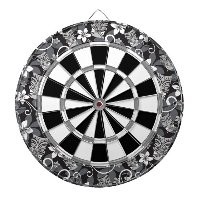 LUAU TIKI PATTERN (CHARCOAL) DARTSCHEIBE (vorne)