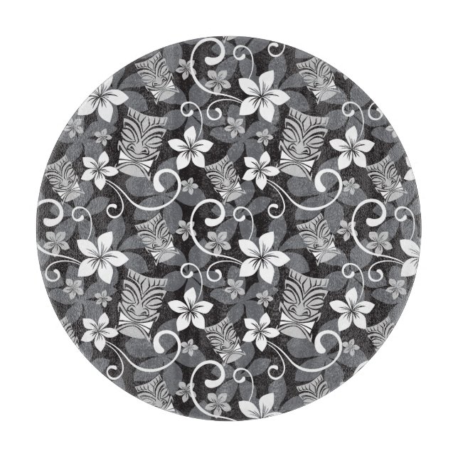 LUAU TIKI PATTERN (CHARCOAL) SCHNEIDEBRETT (Vorderseite)