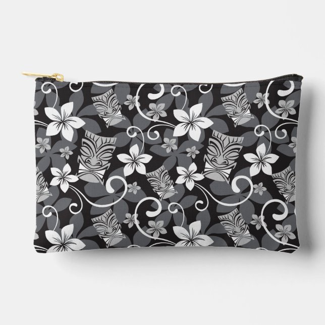 LUAU TIKI PATTERN (CHARCOAL) ZUBEHÖRTASCHE (Vorderseite)