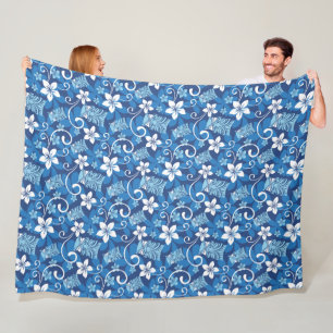 LUAU TIKI PATTERN (HELLBLAU) FLEECEDECKE