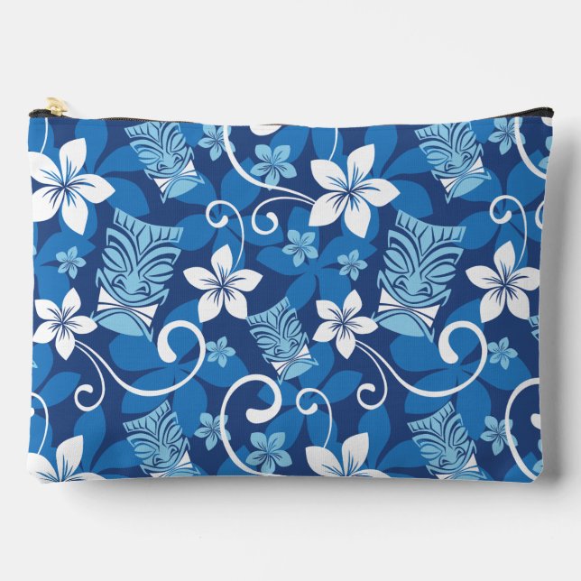 LUAU TIKI PATTERN (HELLBLAU) ZUBEHÖRTASCHE (Vorderseite)