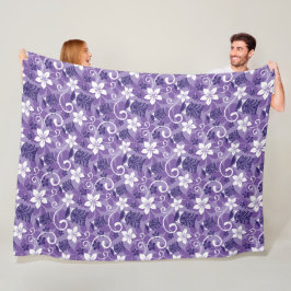 LUAU TIKI PATTERN (LILA) FLEECEDECKE