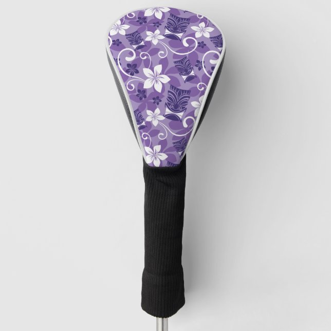 LUAU TIKI PATTERN (LILA) GOLF HEADCOVER (Vorderseite)