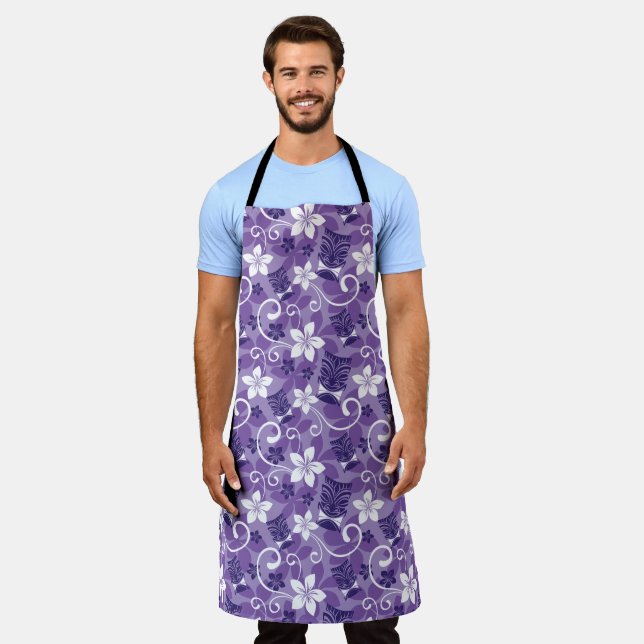 LUAU TIKI PATTERN (LILA) SCHÜRZE (Getragen)