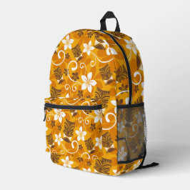 LUAU TIKI PATTERN (ORANGE) BEDRUCKTER RUCKSACK