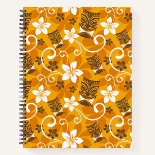 LUAU TIKI PATTERN (ORANGE) NOTIZBUCH