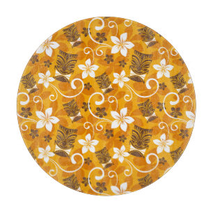 LUAU TIKI PATTERN (ORANGE) SCHNEIDEBRETT