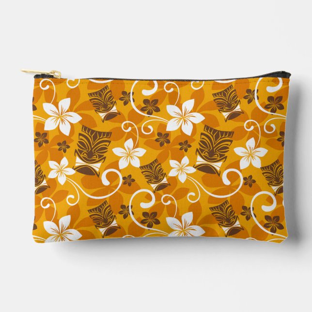 LUAU TIKI PATTERN (ORANGE) ZUBEHÖRTASCHE (Vorderseite)