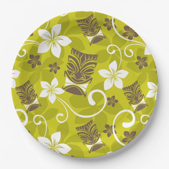 LUAU TIKI PATTERN PAPPTELLER (Vorderseite)