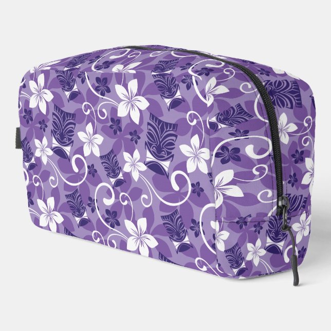 LUAU TIKI PATTERN (PURPLE) DOPP KIT WASCHBEUTEL (Rechte Ecke)