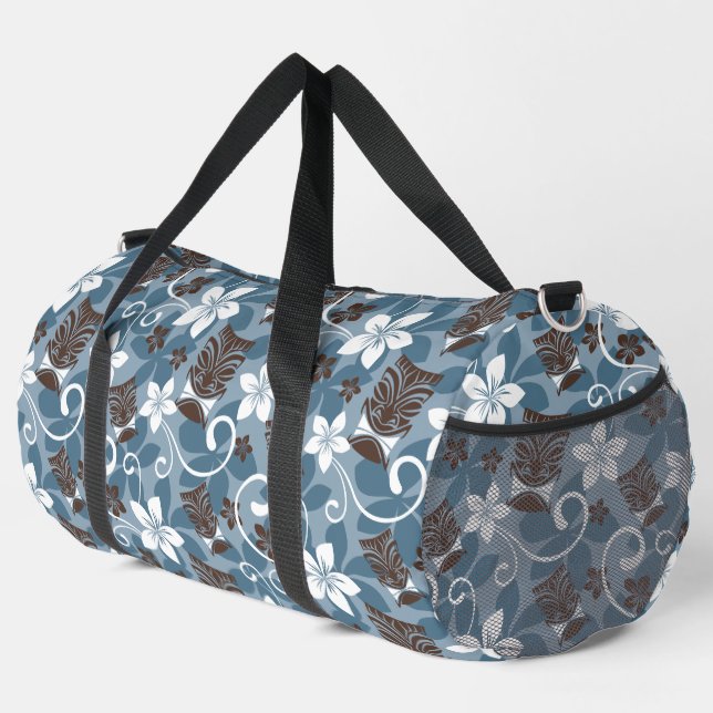 LUAU TIKI PATTTERN (BLAU) DUFFLE BAG (Rechte Ecke)