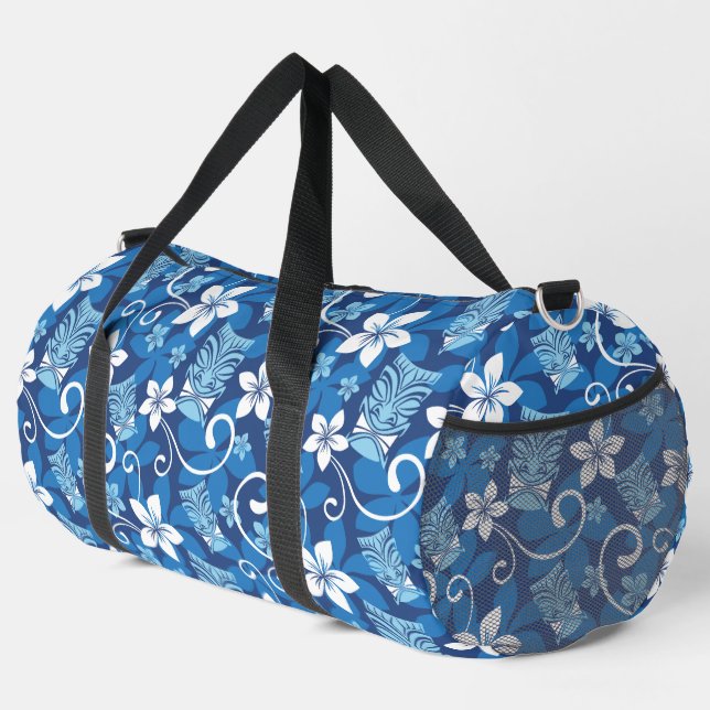 LUAU TIKI PATTTERN (HELLBLAU) DUFFLE BAG (Rechte Ecke)