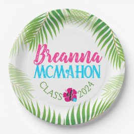 Luau Tropical Abschluss Personalisiert Pappteller