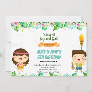 Luau tropical été joint invitation