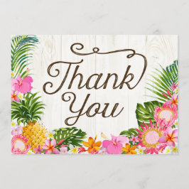 Luau Tropical Floral Beach Rustikal Vielen Dank Dankeskarte