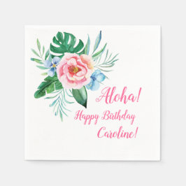 Luau Tropical Floral Hawaiian Bouquet Birthday Serviette