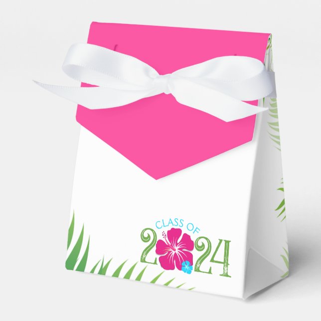 Luau Tropical Hibiskus Abschluss White Geschenkschachtel (Vorderseite)